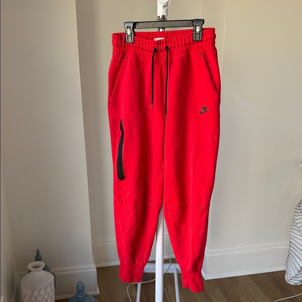 Nike Tech Red Sweatpants with Black Accents men’s small